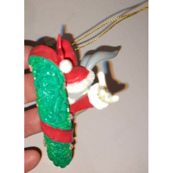 BUGGS Bunny BABS BUNNY 1998 Vintage HEART WREATH TREE Christmas Ornament WARNER - Picture 4 of 6